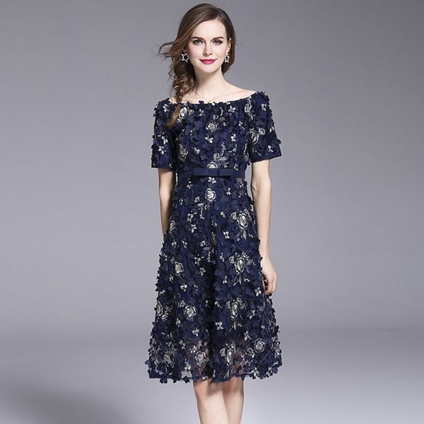 blue slash collar butterfly embroidered runway a-line dress women short sleeve high waist summer office work party dresses, Black;gray
blue slash collar butterfly embroidered runway a-line dress women short sleeve high waist summer office work party dresses, Black;gray