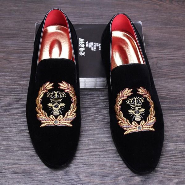 men's suede leather loafers mens casual embroidery moccasins shoes man slip-on party driving flats l14, Black
men's suede leather loafers mens casual embroidery moccasins shoes man slip-on party driving flats l14, Black