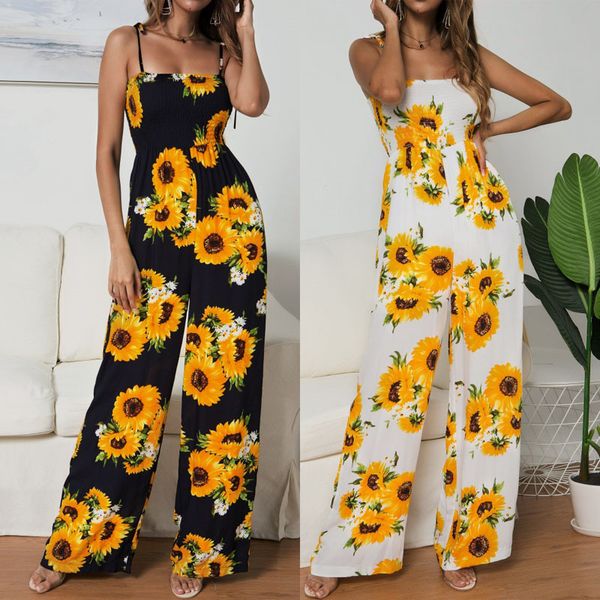 women's jumpsuits & rompers sunflower printed strap jumpsuit women high waist boho yellow spaghetti wide leg pants summer ladies, Black;white
women's jumpsuits & rompers sunflower printed strap jumpsuit women high waist boho yellow spaghetti wide leg pants summer ladies, Black;white