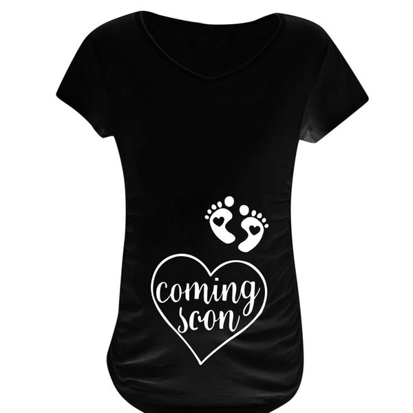 simple summer new style maternity clothes footprints heart printed letter comfortable europe and america large size, Blue
simple summer new style maternity clothes footprints heart printed letter comfortable europe and america large size, Blue