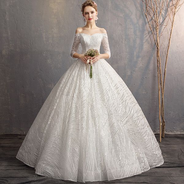the bride is married, dressed and luxurious in court, a french-style dress with thin stars on her shoulders., White
the bride is married, dressed and luxurious in court, a french-style dress with thin stars on her shoulders., White