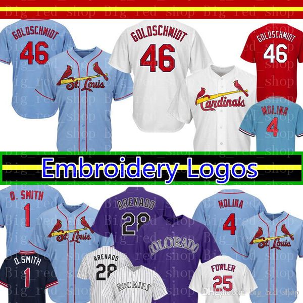 St. Louis 46 Paul Goldschmidt Cardinals Jersey Colorado 28 Nolan Arenado Rockies 4 Yadier Molina 1 Ozzie Smith 25 Fowler Baseball Jerseys
St. Louis 46 Paul Goldschmidt Cardinals Jersey Colorado 28 Nolan Arenado Rockies 4 Yadier Molina 1 Ozzie Smith 25 Fowler Baseball Jerseys