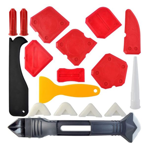 18pcs caulking tool kit, caulking tools silicone sealant finishing tool grout scraper caulk remover caulk nozzle and cap
18pcs caulking tool kit, caulking tools silicone sealant finishing tool grout scraper caulk remover caulk nozzle and cap
