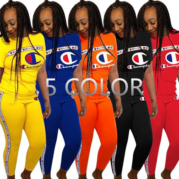 women champions tracksuit letter print short sleeve t-shirt + pants 2 piece set sportswear sports suit summer outfits s-3xl 5 color a362, White
women champions tracksuit letter print short sleeve t-shirt + pants 2 piece set sportswear sports suit summer outfits s-3xl 5 color a362, White