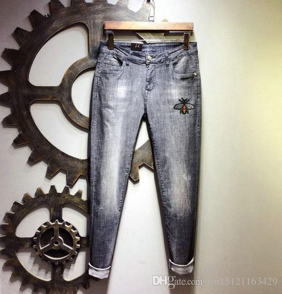 20 luxury designer mens jeans denim fashion bee embroidery brand pants mens jean motorcycle bike jeans high street trend designer pant, Blue
20 luxury designer mens jeans denim fashion bee embroidery brand pants mens jean motorcycle bike jeans high street trend designer pant, Blue