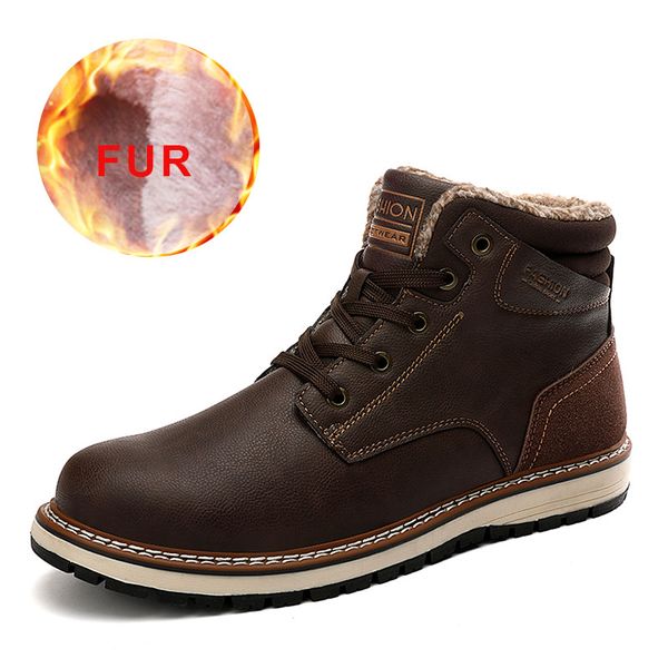 fashion men boots winter warm plush waterproof snow classic boots men leather outdoor ankle work black hiking shoes 46
fashion men boots winter warm plush waterproof snow classic boots men leather outdoor ankle work black hiking shoes 46