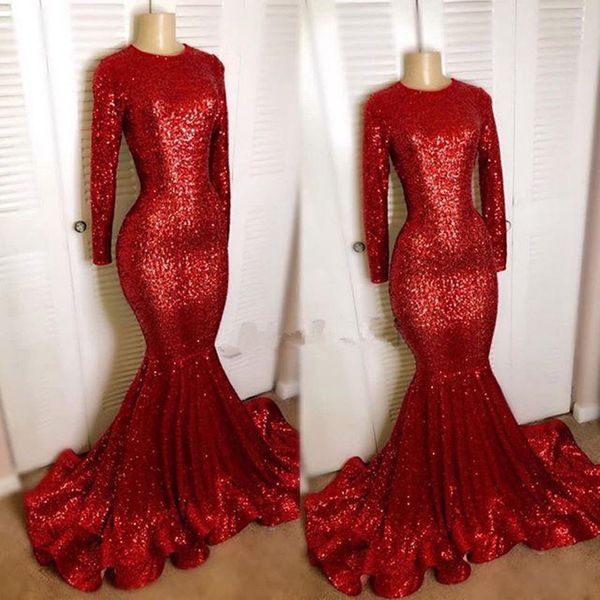 red long sleeves sequins evening dresses 2020 blingbling mermaid keyhole neck black girl prom reflective party gowns, Black;red
red long sleeves sequins evening dresses 2020 blingbling mermaid keyhole neck black girl prom reflective party gowns, Black;red