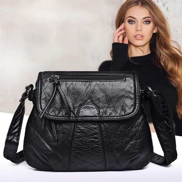 shoulder bag retro simple bag leather handbag soft washed wild female models diagonal package small square package#40
shoulder bag retro simple bag leather handbag soft washed wild female models diagonal package small square package#40