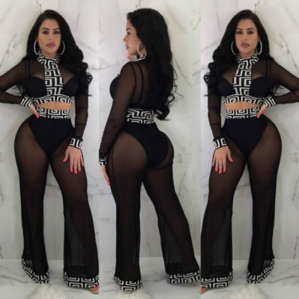 2018 new brand womens 2 piece club set bodycon long sleeve perspective mesh crop pants suit clothes, Gray
2018 new brand womens 2 piece club set bodycon long sleeve perspective mesh crop pants suit clothes, Gray