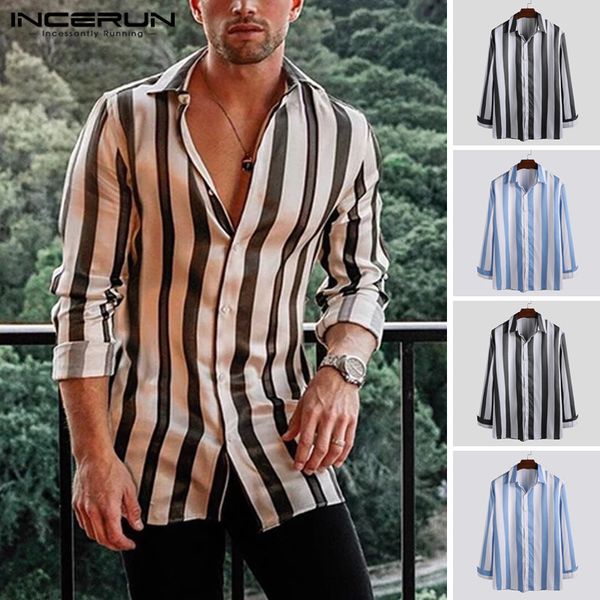 2019 fashion long sleeve striped men shirt lapel breathable fitness button chic brand casual shirts men camisa masculina incerun, White;black
2019 fashion long sleeve striped men shirt lapel breathable fitness button chic brand casual shirts men camisa masculina incerun, White;black
