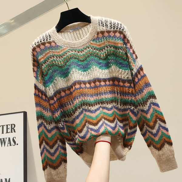 womens striped pullover round collar knitted sweater slim light-ripe sweater women wear loose outside sweaters lady knit jumper, White;black
womens striped pullover round collar knitted sweater slim light-ripe sweater women wear loose outside sweaters lady knit jumper, White;black
