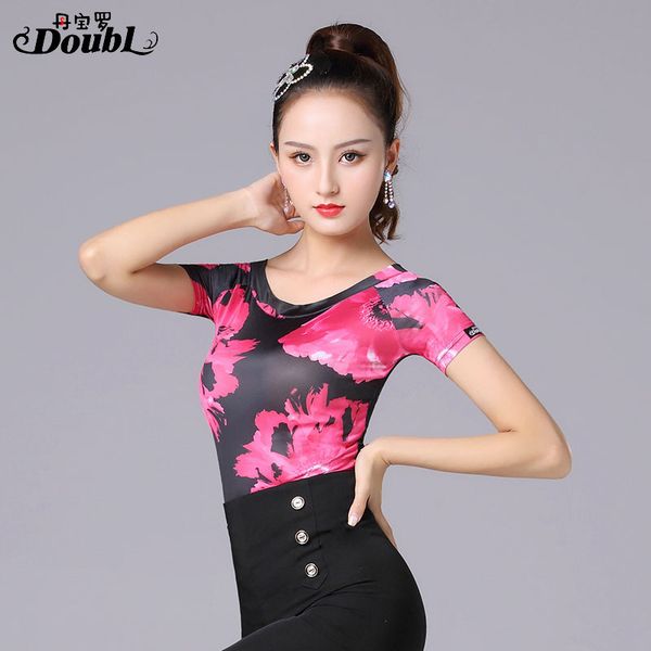 new latin dance clothes women latin salsa rumba chacha dance performance practice costume, Black;red