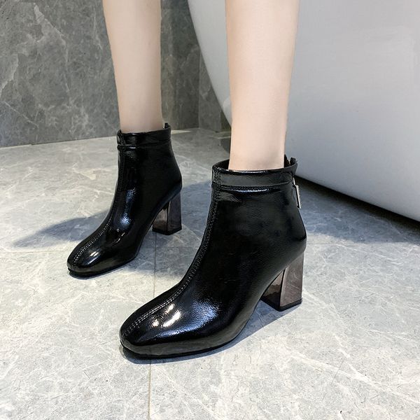 chunky heel bootee woman 2019 round toe low heels booties leather booties lace up lady boots women's rubber shoes rain zipper, Black
chunky heel bootee woman 2019 round toe low heels booties leather booties lace up lady boots women's rubber shoes rain zipper, Black