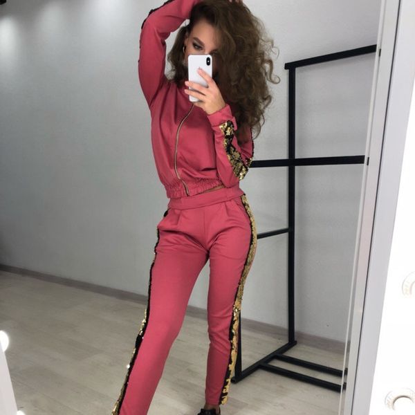 women 2pcs set and pants club outfits ensemble sport femme tracksuit women normcore/minimalist zipper hooded outfits, Black;blue
women 2pcs set and pants club outfits ensemble sport femme tracksuit women normcore/minimalist zipper hooded outfits, Black;blue
