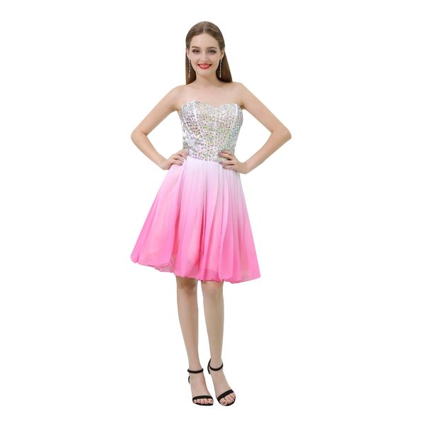 mb032 sparkly strapless blush pink prom dresses crystal beading 2019 short prom dresses girl party wear western dress, Black
mb032 sparkly strapless blush pink prom dresses crystal beading 2019 short prom dresses girl party wear western dress, Black