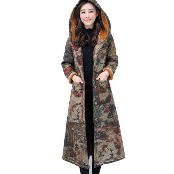 2018 new women winter loose hooded coat thickening cotton jacket casual female print floral plus size outerwear parkas z149, Black
2018 new women winter loose hooded coat thickening cotton jacket casual female print floral plus size outerwear parkas z149, Black