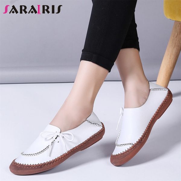 sarairis new fashion ladies genuine leather flats women bowtie loafers sewing flats casual soft shallow boat shoes women, Black
sarairis new fashion ladies genuine leather flats women bowtie loafers sewing flats casual soft shallow boat shoes women, Black