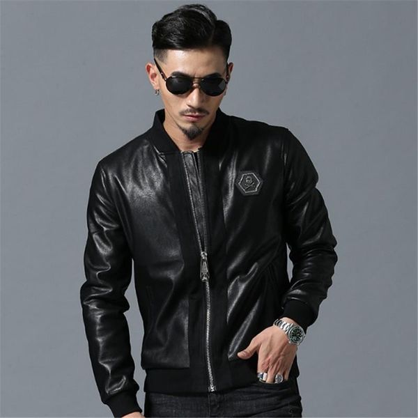 men high street style stand-neck sudaderas hombre rib sleeve streetwear mens jackets and coats skull rhinestones pu jackets
men high street style stand-neck sudaderas hombre rib sleeve streetwear mens jackets and coats skull rhinestones pu jackets