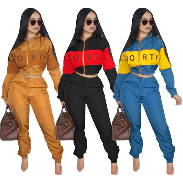 womens two piece outfits pop alphabet printing 2 piece woman set stitching windbreaker streetwear woman tracksuit designer clothe plus size, Gray
womens two piece outfits pop alphabet printing 2 piece woman set stitching windbreaker streetwear woman tracksuit designer clothe plus size, Gray