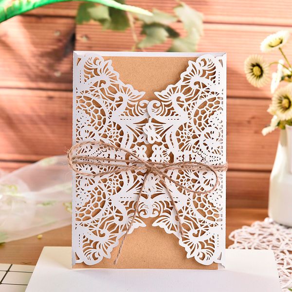 10pcs/lot elegant invitation card flower delicate carved lace wedding invitation cards with rope for wedding party decor
10pcs/lot elegant invitation card flower delicate carved lace wedding invitation cards with rope for wedding party decor