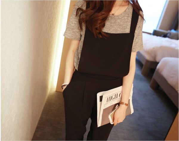 high waist chiffon womens pants strap wide leg pants female summer capris thin section new loose student suspenders jumpsuit, Black;white
high waist chiffon womens pants strap wide leg pants female summer capris thin section new loose student suspenders jumpsuit, Black;white