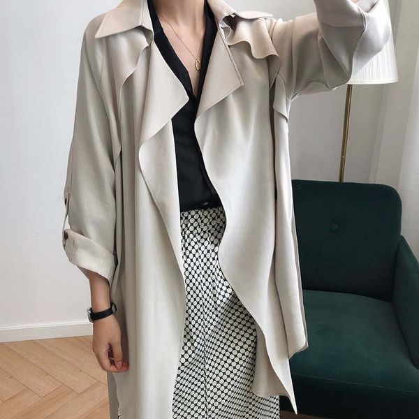 korean style thin long trench coat for women fashion autumn lace up women trench coats plus size apricot black windbreaker c6390, Tan;black
korean style thin long trench coat for women fashion autumn lace up women trench coats plus size apricot black windbreaker c6390, Tan;black