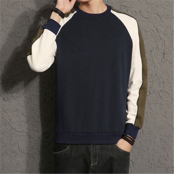 men colorblock long sleeve t shirt loose round neck patchwork designer tshirt men clothing spring trend new male casual slim tee, White;black
men colorblock long sleeve t shirt loose round neck patchwork designer tshirt men clothing spring trend new male casual slim tee, White;black