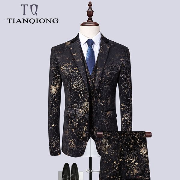 2019 wedding suits men brand design black gold floral tuxedo men slim fit mens dress suits stage costumes (blazers+pants+vest), White;black
2019 wedding suits men brand design black gold floral tuxedo men slim fit mens dress suits stage costumes (blazers+pants+vest), White;black