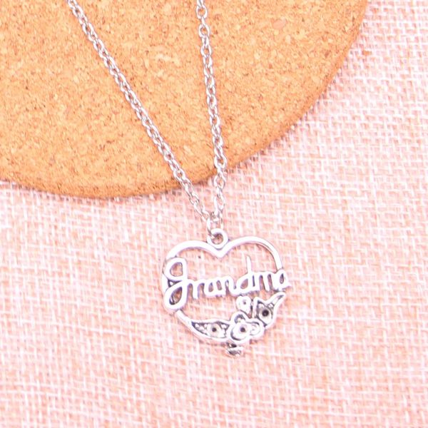 new fashion link chain necklace antique silver pendants 24*24mm grandma heart flower necklace for gift jewelry
new fashion link chain necklace antique silver pendants 24*24mm grandma heart flower necklace for gift jewelry