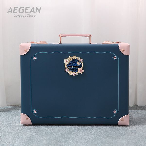 vintage pu leather suitcase women carry on luggage bag ultralight case for girls 
vintage pu leather suitcase women carry on luggage bag ultralight case for girls