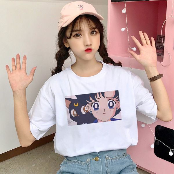 sweet sailor moon t-shirt summer fashion harajuku large size s-2xl short sleeve cartoon print letters tees t-shirt, White
sweet sailor moon t-shirt summer fashion harajuku large size s-2xl short sleeve cartoon print letters tees t-shirt, White