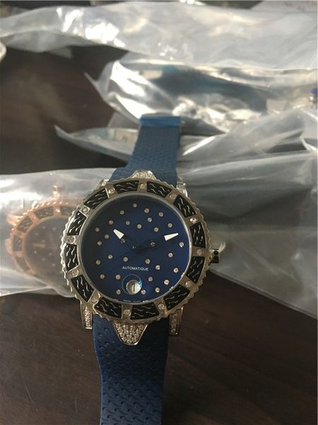 female watch blue dial stainless steel automatic movement women wrist watch lady watches un05, Slivery;brown
female watch blue dial stainless steel automatic movement women wrist watch lady watches un05, Slivery;brown