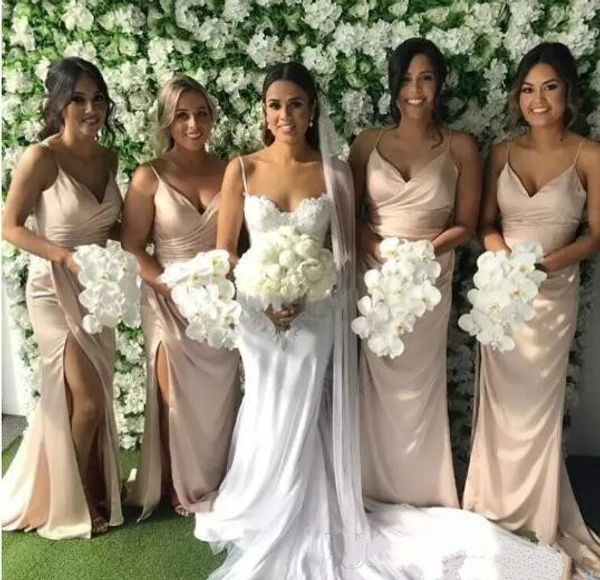 blush pink long bridesmaid dresses 2020 spaghetti straps side split maid of honor gowns mermaid wedding guest dress custom made, White;pink
blush pink long bridesmaid dresses 2020 spaghetti straps side split maid of honor gowns mermaid wedding guest dress custom made, White;pink