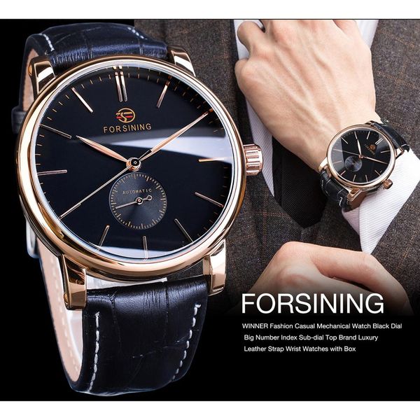 automatic men mechanical watch forsining simple sub dial black ultra-thin analog genuine leather band wristwatch horloge mannen, Slivery;golden
automatic men mechanical watch forsining simple sub dial black ultra-thin analog genuine leather band wristwatch horloge mannen, Slivery;golden