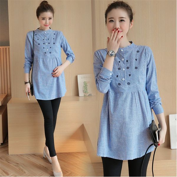 dresses maternity clothings pregnant women casual striped cotton wide medium long women blue long a-line skirt round loose waist, White
dresses maternity clothings pregnant women casual striped cotton wide medium long women blue long a-line skirt round loose waist, White