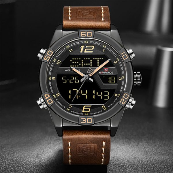 naviforce luxury fashion sport watches brand men casual digital quartz wrist watches male clock relogio masculino, Slivery;brown
naviforce luxury fashion sport watches brand men casual digital quartz wrist watches male clock relogio masculino, Slivery;brown