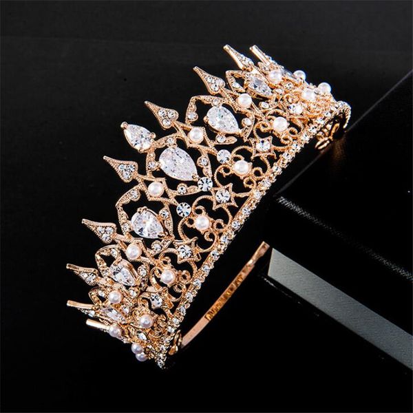 bride tiara crown zircon crystal headdress bridal wedding hair jewelry gold diadem queen wedding accessories girl crowns pageant, Golden;white
bride tiara crown zircon crystal headdress bridal wedding hair jewelry gold diadem queen wedding accessories girl crowns pageant, Golden;white