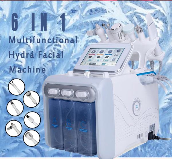 

6in1 h2-o2 hydra dermabrasion aqua peel rf bio-lifting spa facial hydro water microdermabrasion facial machine cold hammer oxygen spray dhl