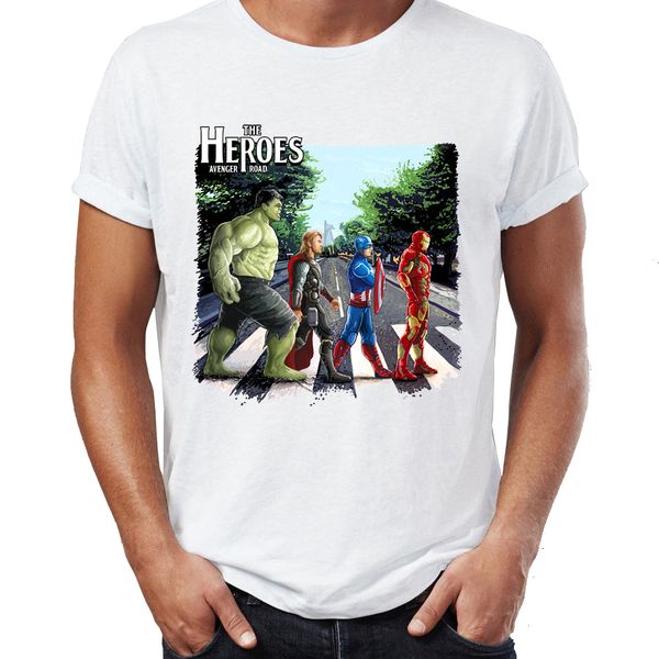 men's t shirt hulk thor captain and stark abbey road artsy awesome artwork printed tee, White;black
men's t shirt hulk thor captain and stark abbey road artsy awesome artwork printed tee, White;black