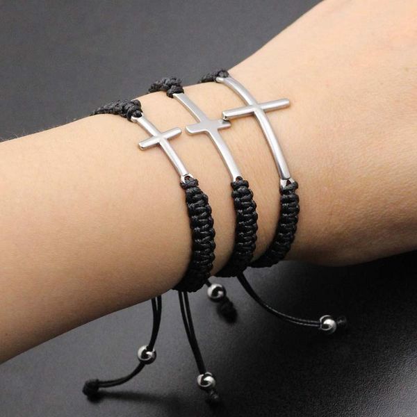 stainless steel cross charm bracelet weave rope thread string braided bracelets gift for men women couples jewelry gifts, Golden;silver
stainless steel cross charm bracelet weave rope thread string braided bracelets gift for men women couples jewelry gifts, Golden;silver