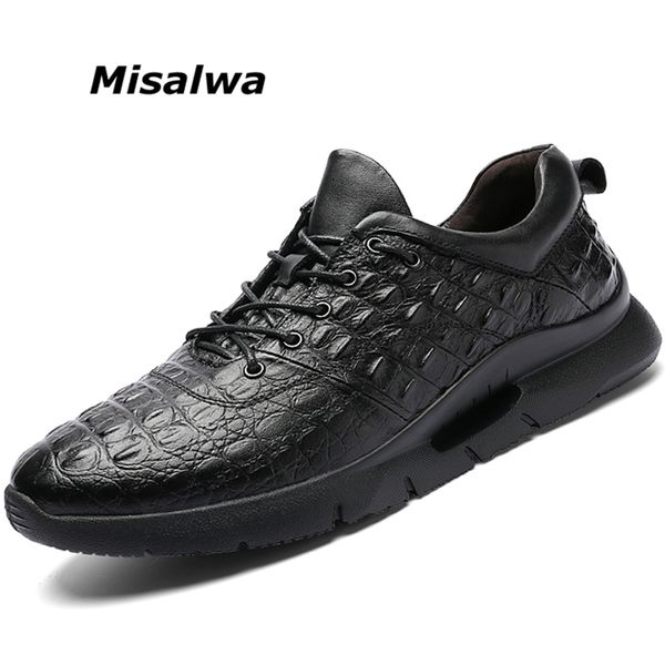 misalwa british fashionable crocodile pattern male sneakers lace-up mens luxury designer shoes genuine leather casual loafers, Black
misalwa british fashionable crocodile pattern male sneakers lace-up mens luxury designer shoes genuine leather casual loafers, Black