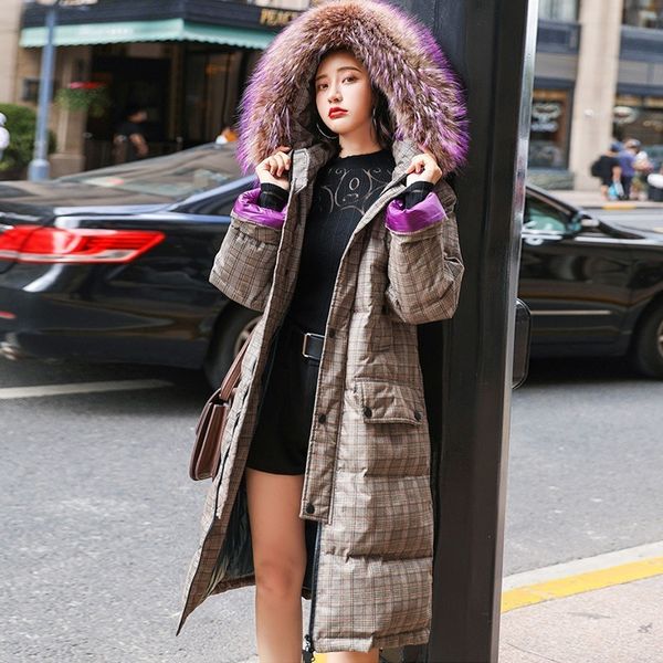 casual long winter jacket coat women fashion lattice hooded fur collar 90% white duck down jacket slim warm feather overcoat 205, Black
casual long winter jacket coat women fashion lattice hooded fur collar 90% white duck down jacket slim warm feather overcoat 205, Black