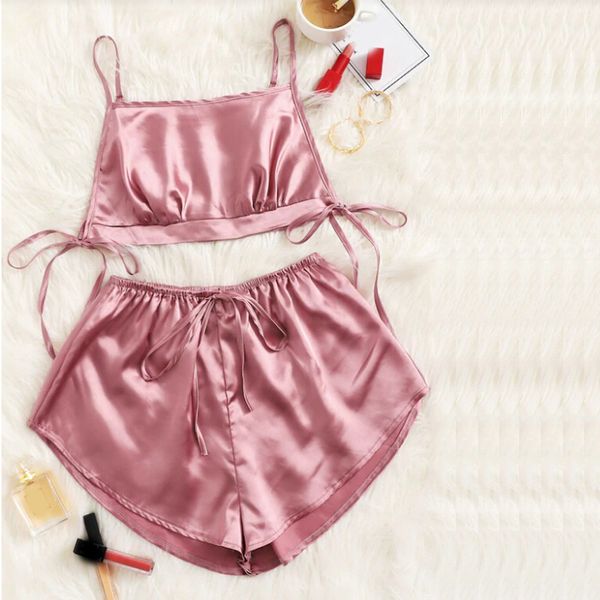womens pajamas sleepwear sets satin sling sleepwear lingerie lace bowknot nightdress underwear seksi bayan gecelikler bb3, Blue;gray
womens pajamas sleepwear sets satin sling sleepwear lingerie lace bowknot nightdress underwear seksi bayan gecelikler bb3, Blue;gray