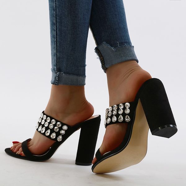 fashion square heel women slippers open toe slipper square high heel bling ladies shoes casual beach walk slides women terlik, Black
fashion square heel women slippers open toe slipper square high heel bling ladies shoes casual beach walk slides women terlik, Black