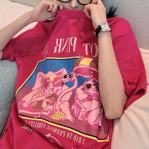 rose red short-sleeved female summer 2020ins fashionable and super-loose student rose red short-sleeved t-shirt female summer 2020in, White
rose red short-sleeved female summer 2020ins fashionable and super-loose student rose red short-sleeved t-shirt female summer 2020in, White