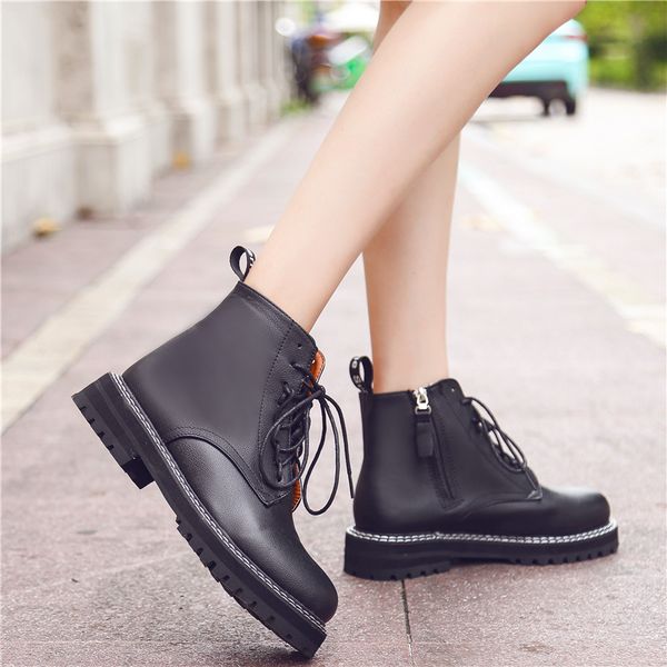 women pu ankle boots autumn new mid heel boot ladies platform shoes women motocycle boots anti-slip botas mujer 927w, Black
women pu ankle boots autumn new mid heel boot ladies platform shoes women motocycle boots anti-slip botas mujer 927w, Black
