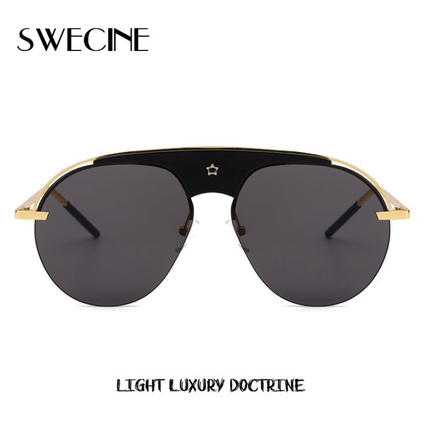 swecine 2018 new brand women designer half frame women's sunglasses star pentagram metal glasses men's sunglasses round uv400, White;black
swecine 2018 new brand women designer half frame women's sunglasses star pentagram metal glasses men's sunglasses round uv400, White;black