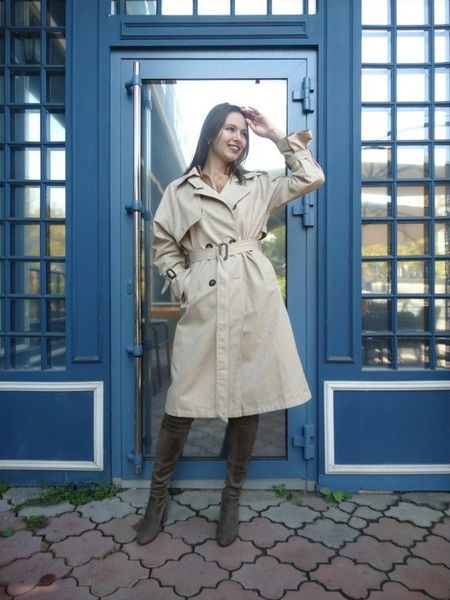 2018 new mid long over knee spring and autumn women elegant female windbreaker women trench, Tan;black
2018 new mid long over knee spring and autumn women elegant female windbreaker women trench, Tan;black