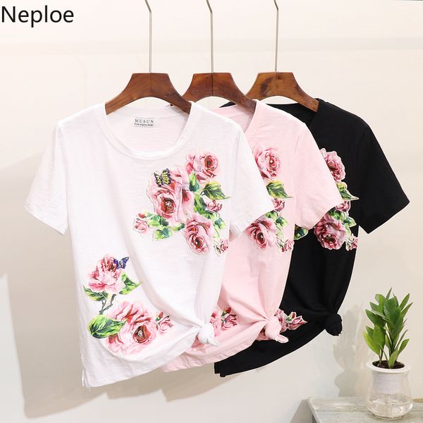 neploe heavy women tshirt beading diamonds embroidery 3d flowers casual tee shirt 2019 summer new o-neck short sleeves 38532, White
neploe heavy women tshirt beading diamonds embroidery 3d flowers casual tee shirt 2019 summer new o-neck short sleeves 38532, White