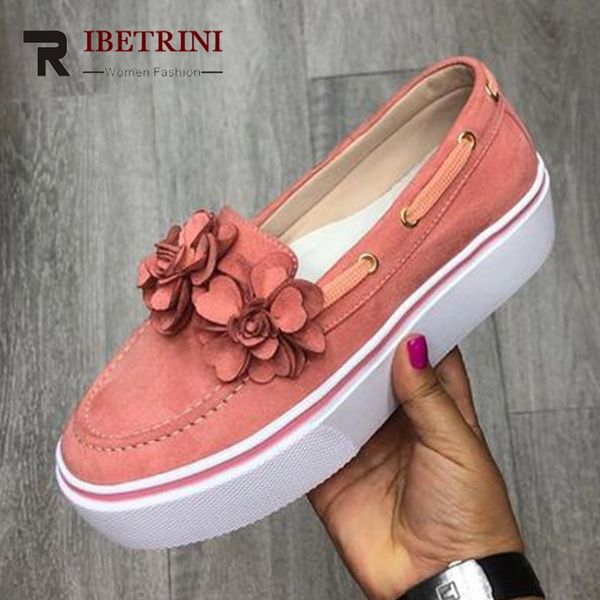 ribetrini new ins loafers big size 35-43 ladies solid shoes woman fashion flowers shollow flats casual soft flats women, Black